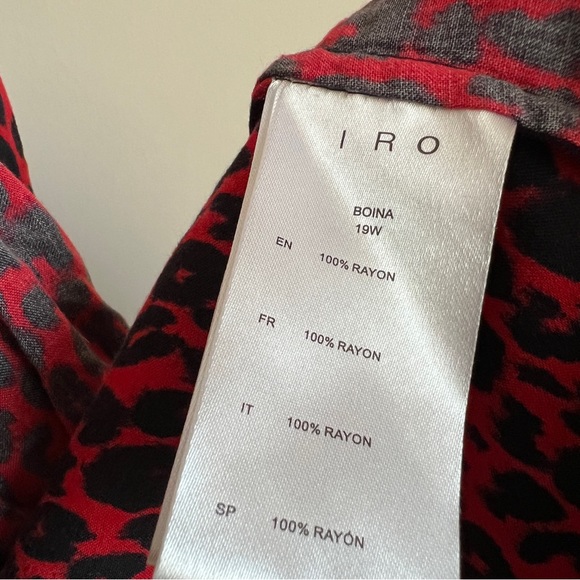 IRO Boina Animal Print Wrap Dress in Red and Black Size 34/XS - Picture 6 of 9